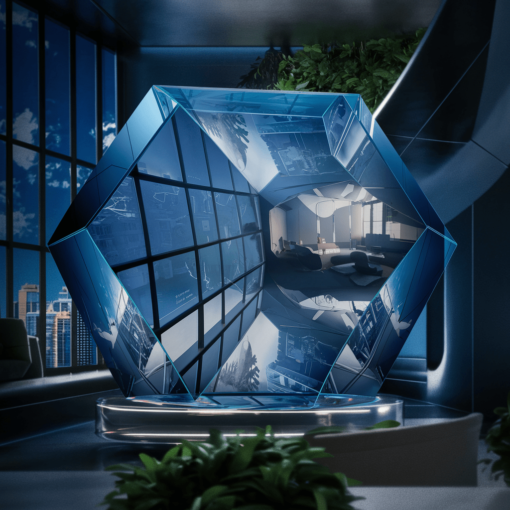 Wolfram Consult Concept Art Blau Glas durchsichtig